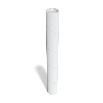 3" x 24" Mailing Tube with Caps, White, 12/Box (ST55304)
