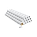 Coastwide Professional Mailing Tube with End Cap, 2 x 24, White, 12/Pack (CW55308)