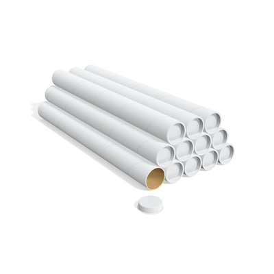 Coastwide Professional™ 3 x 30 Mailing Tube with Caps, White, 12/Carton (CW55305)