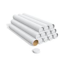 Coastwide Professional™ 3 x 24 Mailing Tube with Caps, White, 12/Box (CW55304)