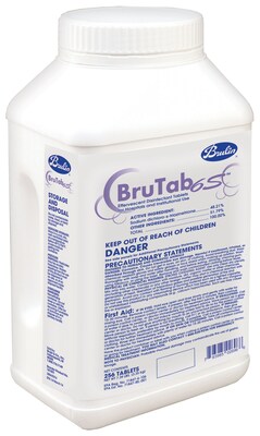 BruTab 6S Disinfectant & Sanitizer Tablets, 13.1mg, 256/Tub, 2 Tubs/Carton (161021-8N)