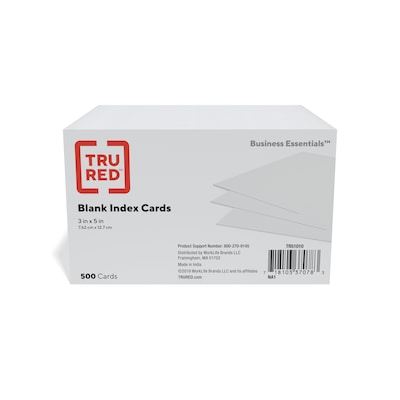 Staples 4 x 6 Index Cards, Lined, White, 500/Pack (TR50989)