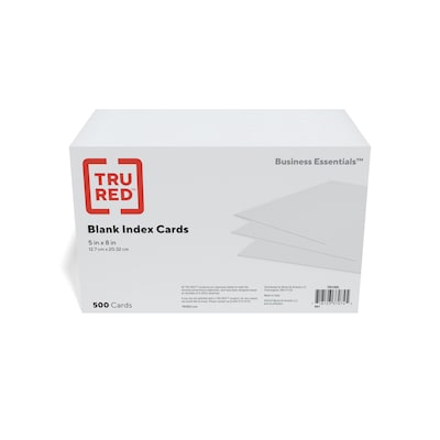 Staples 5 x 8 Index Cards, Blank, White, 500/Pack (TR51005)