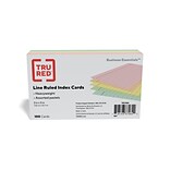 TRU RED™ 3 x 5 Index Cards, Lined, Assorted Colors, 100/Pack (TR51004)