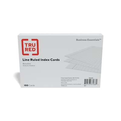 Staples 4 x 6 Index Cards, Lined, White, 100/Pack (TR51001) | Quill