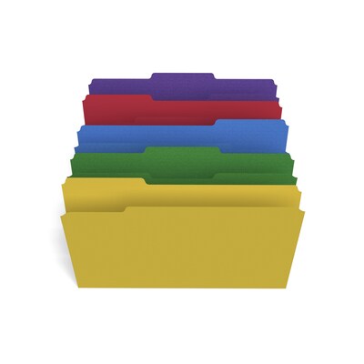 Staples File Folders, 1/3-Cut Tab, Legal Size, Assorted Colors, 100/Box (ST22945-CC)