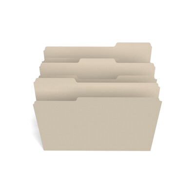 Staples 30% Recycled File Folder, 1/3-Cut Tab, Letter Size, Manila, 500/Carton (ST56675CT)