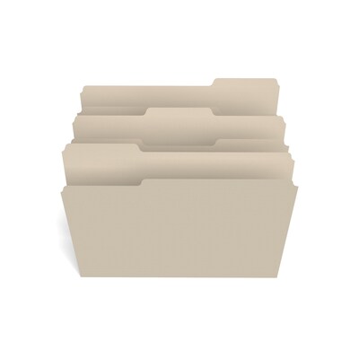 Staples® 30% Recycled File Folder, 1/3-Cut Tab, Letter Size, Manila, 500/Carton (ST56675CT)