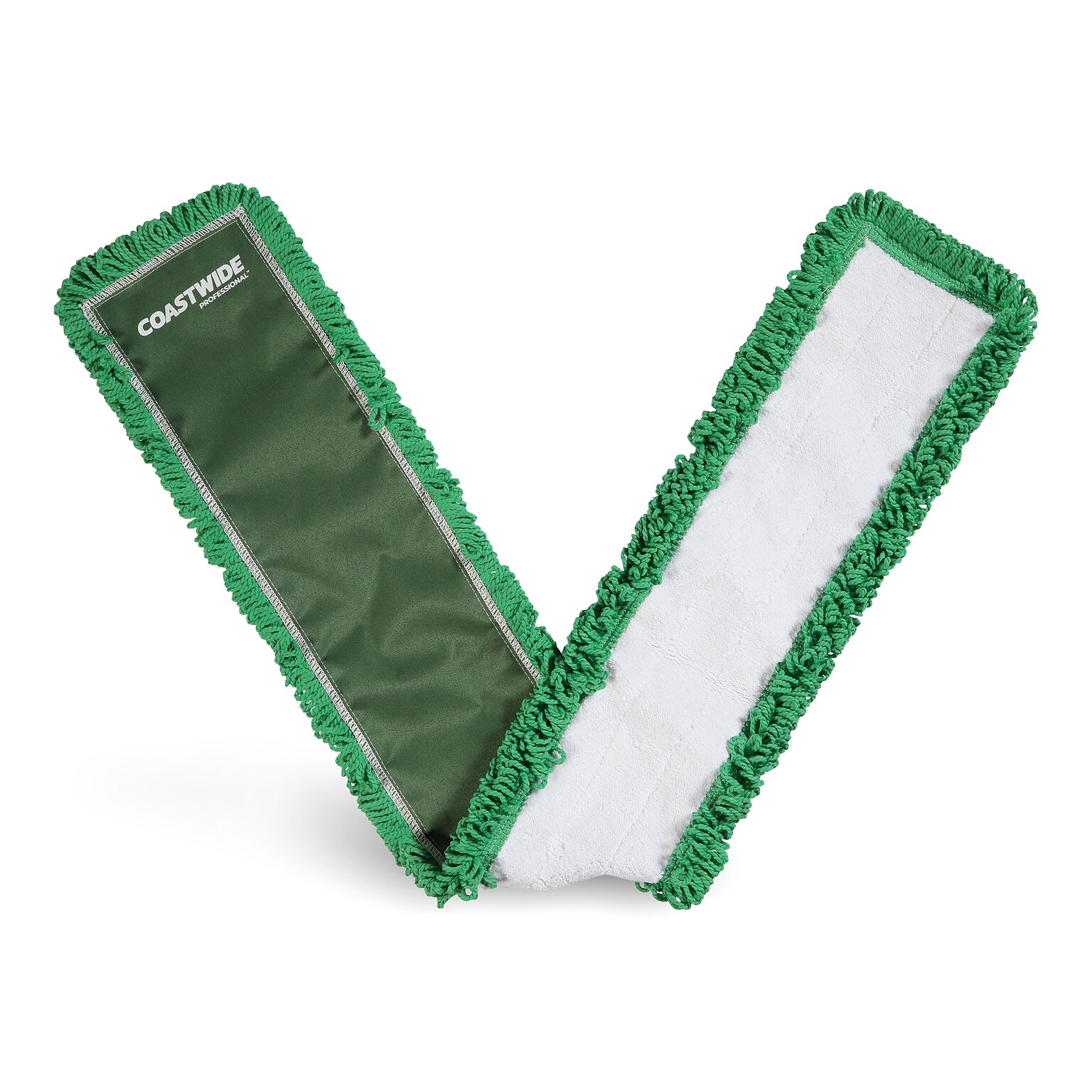 Coastwide Professional™ Looped-End Dust Mop Head, Microfiber, 48 x 5, Green (CW56772)