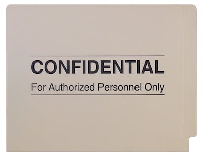 Medical Arts Press Confidential End-Tab Folders; 14 Point, 2 Fasteners, 50/Box (52319)