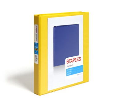 Standard 1 3 Ring View Binder with D-Rings, Yellow (58652)