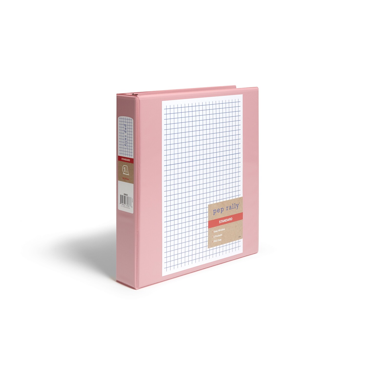 Pep Rally 1 1/2 3-Ring View Binders, Slant Ring, Coral (58662)