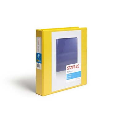 Standard 1.5 3 Ring View Binder with D-Rings, Yellow (58652)