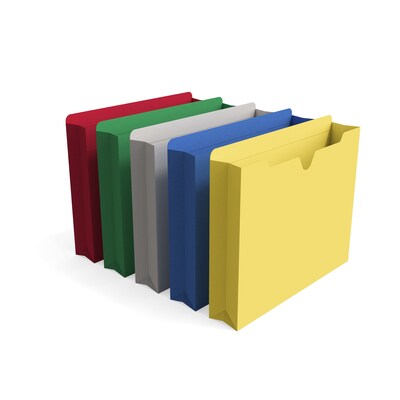 TRU RED™ Reinforced File Jackets, 2 Expansion, Letter Size, Assorted Colors, 10/Pack (TR606616)
