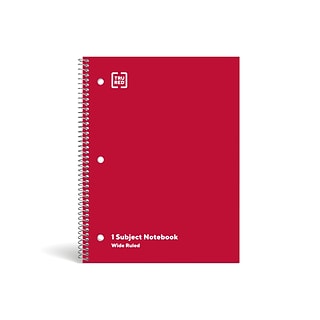 TRU RED™ 1-Subject Notebook, 8 x 10.5, Wide Ruled, 70 Sheets, Red (TR24007)