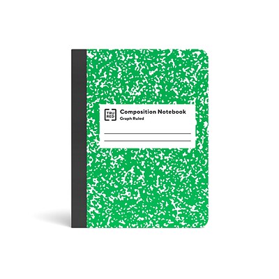 TRU RED™ Composition Notebook, 7.5 x 9.75, Graph Ruled, 80 Sheets, Green/White (TR55068)