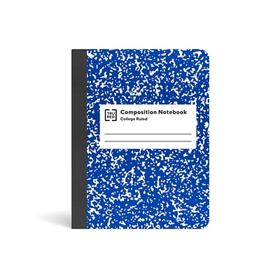 TRU RED™ Composition Notebook, 7.5 x 9.75, College Ruled, 100 Sheets, Blue/White (TR55067)