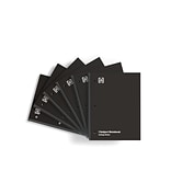 TRU RED™ 1-Subject Notebook, 8 x 10.5, College Ruled, 70 Sheets, Black, 6/Pack (TR58374)