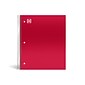 TRU RED™ Premium 3-Subject Notebook, 8.5" x 11", College Ruled, 150 Sheets, Red (TR58315)