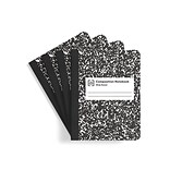 TRU RED™ Composition Notebook, 7.5 x 9.75, Wide Ruled, 100 Sheets, White/Black, 4/Pack (TR58369)