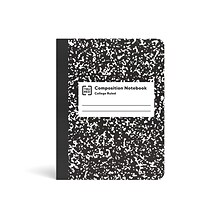 TRU RED™ Composition Notebook, 7.5 x 9.75, College Ruled, 100 Sheets, Black/White, 48 Notebooks/Ca
