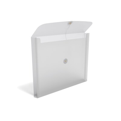 TRU RED™ Plastic Filing Envelope with Button & String Closure, Letter Size, Clear, 5/Pack (TR34530)