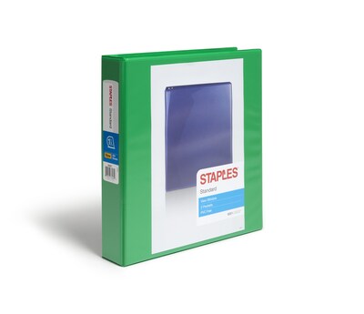 Standard 1.5 3 Ring View Binder with D-Rings, Green (58652)