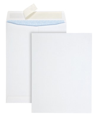 Quality Park Redi-Strip Self Seal Catalog Envelope, 9 x 12, White, 100/Box (QUA44926)