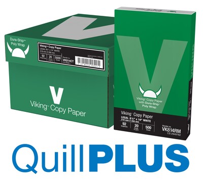 QUILLPLUS Viking™ Dura-Ship™ 8.5 x 14 Poly Wrap Copy Paper, 20 lbs., 92 Brightness, 500 Sheets/Rea