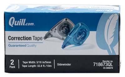 Quill Brand® White Out Sidewinder Correction Tape, 2/Pk (52039-QCC)