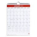 2021 TRU RED™ 11 x 8 Wall Calendar, Black/Red/White (TR53922-21)