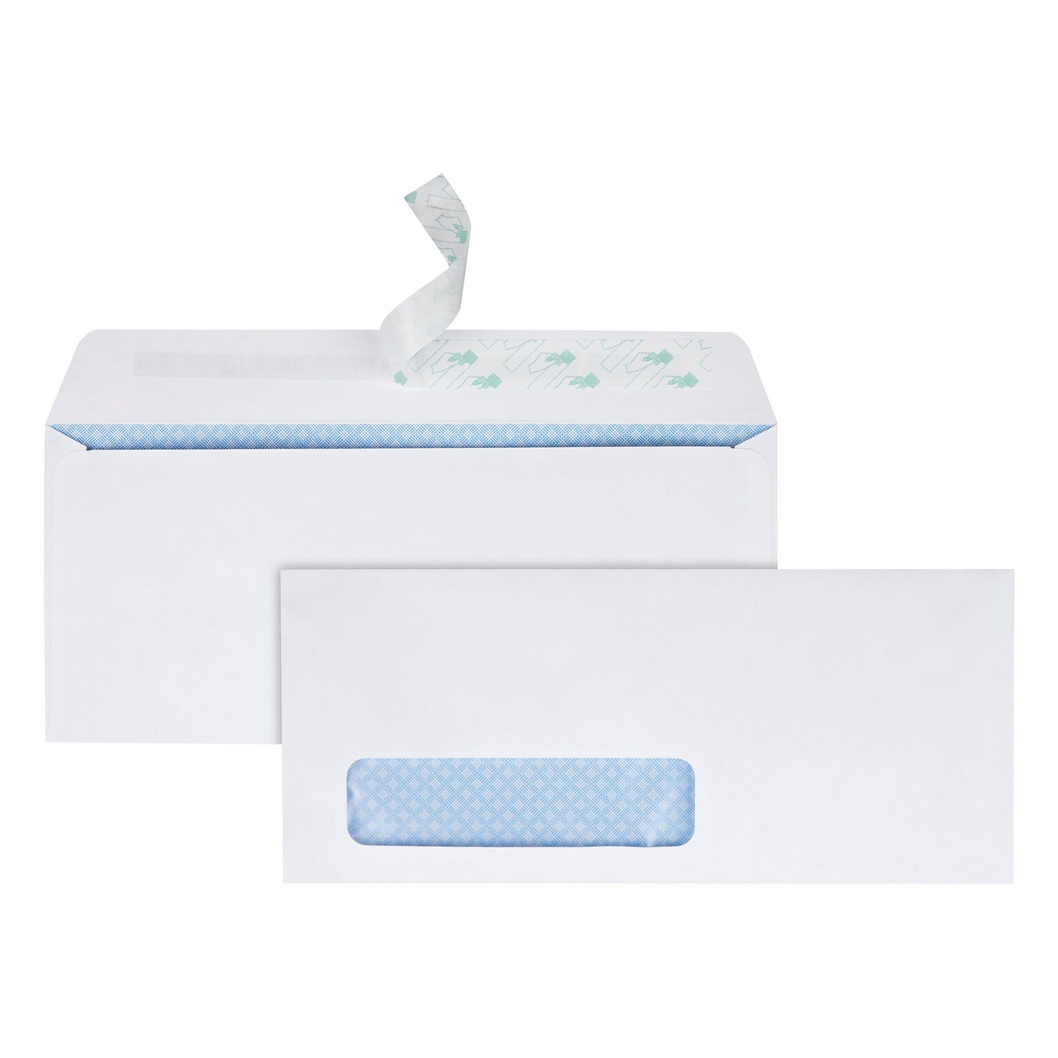 Quality Park Redi-Strip Self Seal #10 Window Envelope, 4-1/8 x 9-1/2, White, 500/Box (QUA69222)