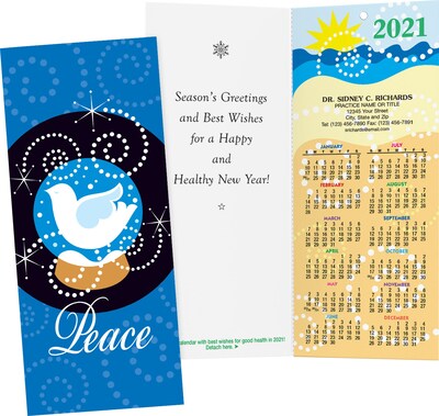 Custom Folded Calendar Cards, 3.625" x 8.5", 12 Pt. Coated Stock ...