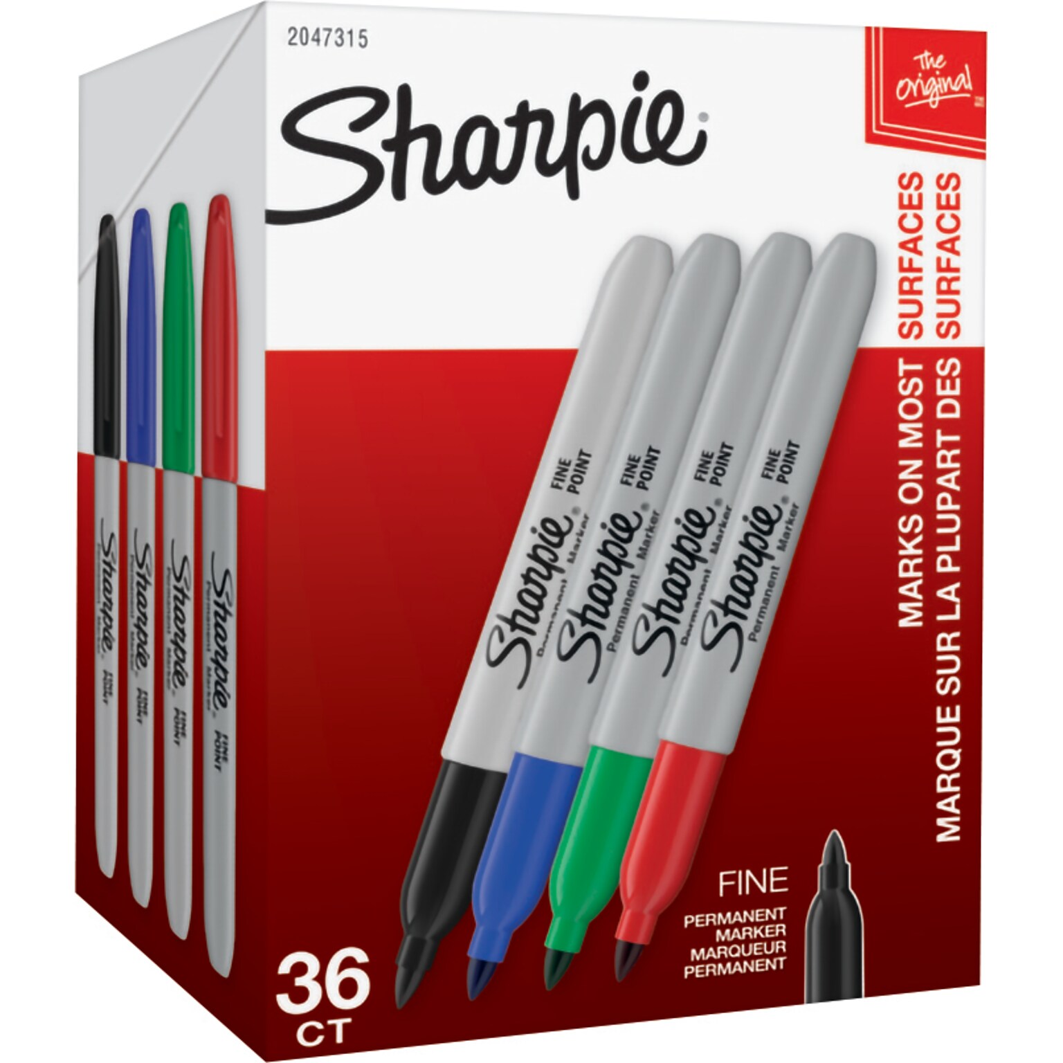 Sharpie Permanent Markers, Fine Tip, Assorted, 36/Pack (1921559)