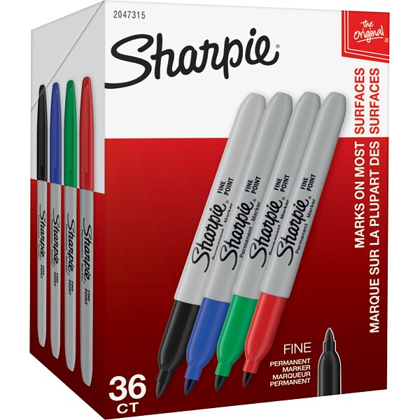 Sharpie Permanent Markers, Ultra Fine Tip, Assorted, 12/Pack