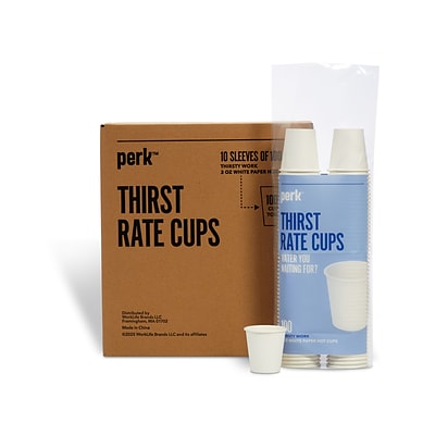 Perk™ Paper Hot Cups, 3 oz., White, 100/Sleeve, 10 Sleeves/Carton (PK59141CT)