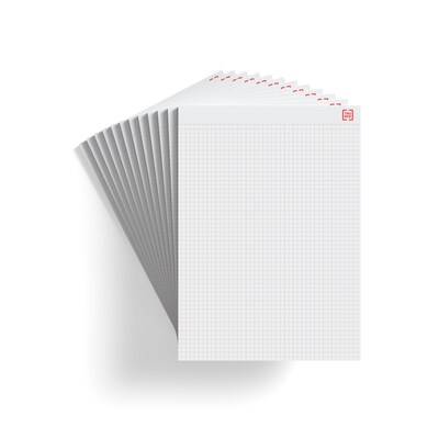 TRU RED™ Notepads, 8.5 x 11.75, Graph Ruled, White, 50 Sheets/Pad, 12 Pads/Pack (TR57341)