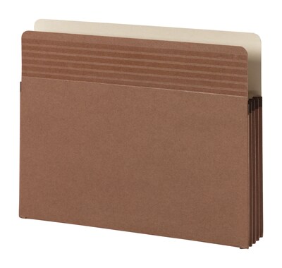 Smead Easy Grip Redrope File Pockets, 3-1/2" Expansion, Letter Size, Brown, 25/Box (73208)