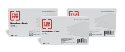 TRU RED™ 3 x 5 Index Cards, Blank, White, 300/Pack