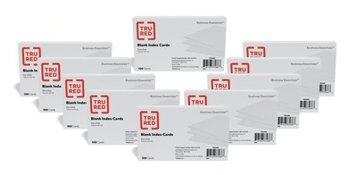 TRU RED™ 3 x 5 Index Cards, Blank, White, 1000/Pack