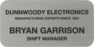 Engraved Plastic Badge, 1-1/2 x 3