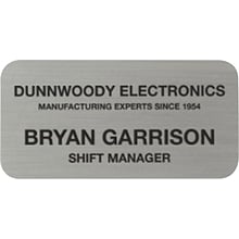Custom Engraved Plastic Badge, 1-1/2 x 3