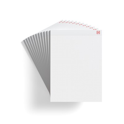 TRU RED™ Notepads, 8.5 x 11.75, Dotted, White, 50 Sheets/Pad, 12 Pads/Pack (TR57340)