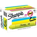 Sharpie Tank Highlighter, Chisel Tip, Fluorescent Yellow, Dozen (25025)