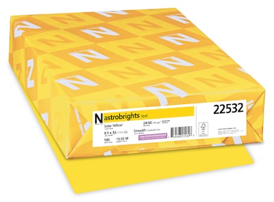 Astrobrights Colored Paper, 24 lbs., 8.5 x 14, Solar Yellow, 500  Sheets/Ream (22532)