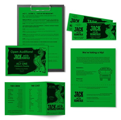 Astrobrights Colored Paper, 24 lbs., 8.5" x 11", Gamma Green, 500 Sheets/Ream (22541)