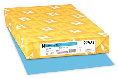 Astrobrights 11 x 17, Colored Paper, 24 lbs., Lunar Blue, 500 Sheets/Ream (22523)