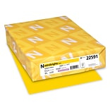 Wausau Astrobrights Colored Paper, 60 lbs., 8.5 x 11, Sunburst Yellow, 500 Sheets/Ream (WAU22591)