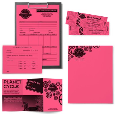 Astrobrights Colored Paper, 24 lbs., 8.5" x 11", Plasma Pink, 500 Sheets/Ream (22119)