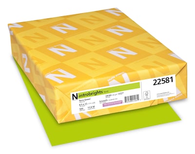 Astrobrights Colored Paper, 24 lbs., 8.5 x 11, Terra Green, 500 Sheets/Ream (22581/21588)